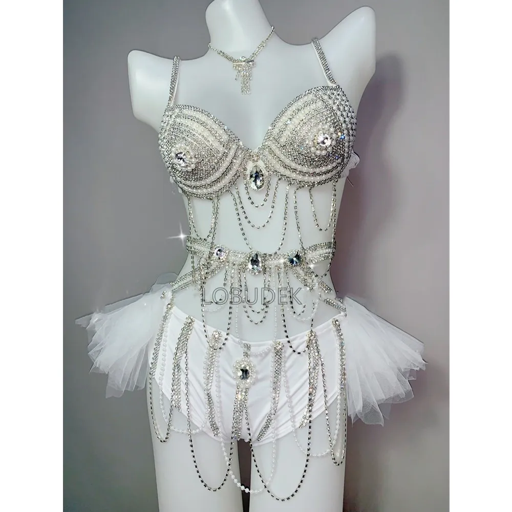 Bar Nightclub Disco Pole Dance Performance Pearl Tassel Bikini Show Costume DJ Dancer Team Festival Rave Outfit Sexy Stage Wear
Bar Nightclub Disco Pole Dance Performance Pearl Tassel Bikini Show Costume DJ Dancer Team Festival Rave Outfit Sexy Stage Wear
