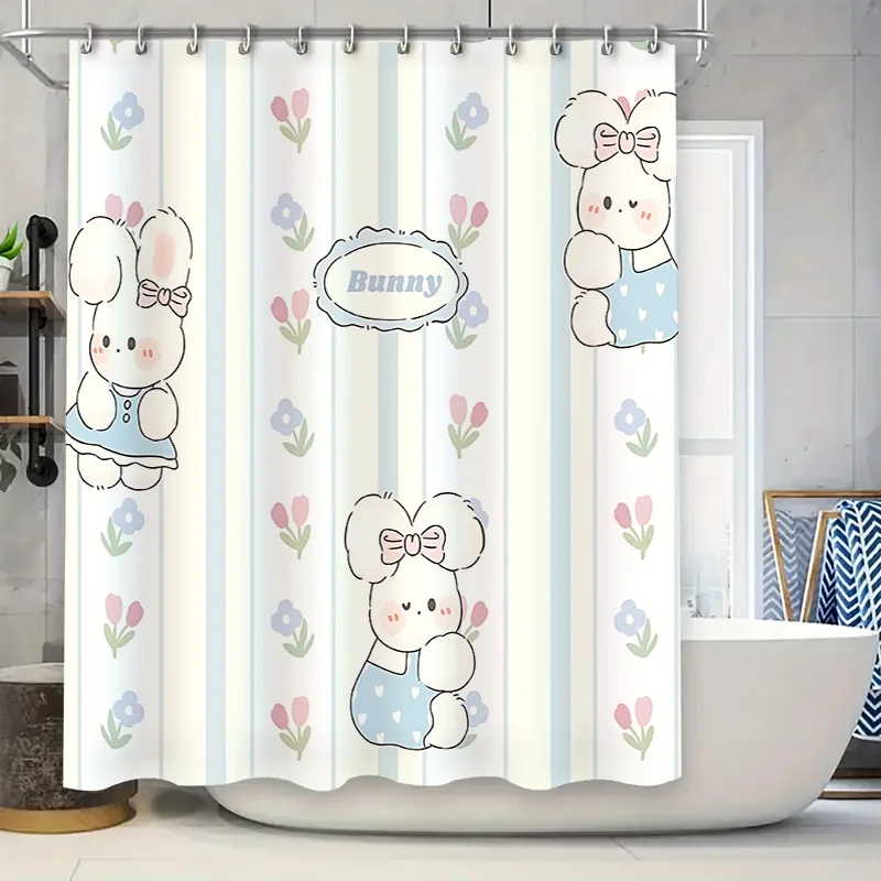 Очаровательная занавеска для душа с кроликом, синее платье, дизайн с бантом, декор для ванной комнаты, цветы для стильного обновления дома, водонепроницаемый, прочный
Очаровательная занавеска для душа с кроликом, синее платье, дизайн с бантом, декор для ванной комнаты, цветы для стильного обновления дома, водонепроницаемый, прочный