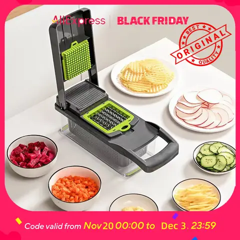 Food Chopper and Slicer-Create Healthy Meals,Snacks&Lunch Boxes with Ease-Includes Container for Easy Storage and Quick Cleanup