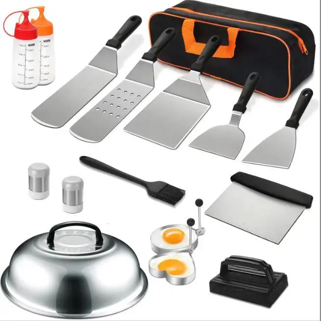 Stainless Steel Teppanyaki Set Hamburger Cooking Shovel Combination Outdoor Camping BBQ Tool
Stainless Steel Teppanyaki Set Hamburger Cooking Shovel Combination Outdoor Camping BBQ Tool