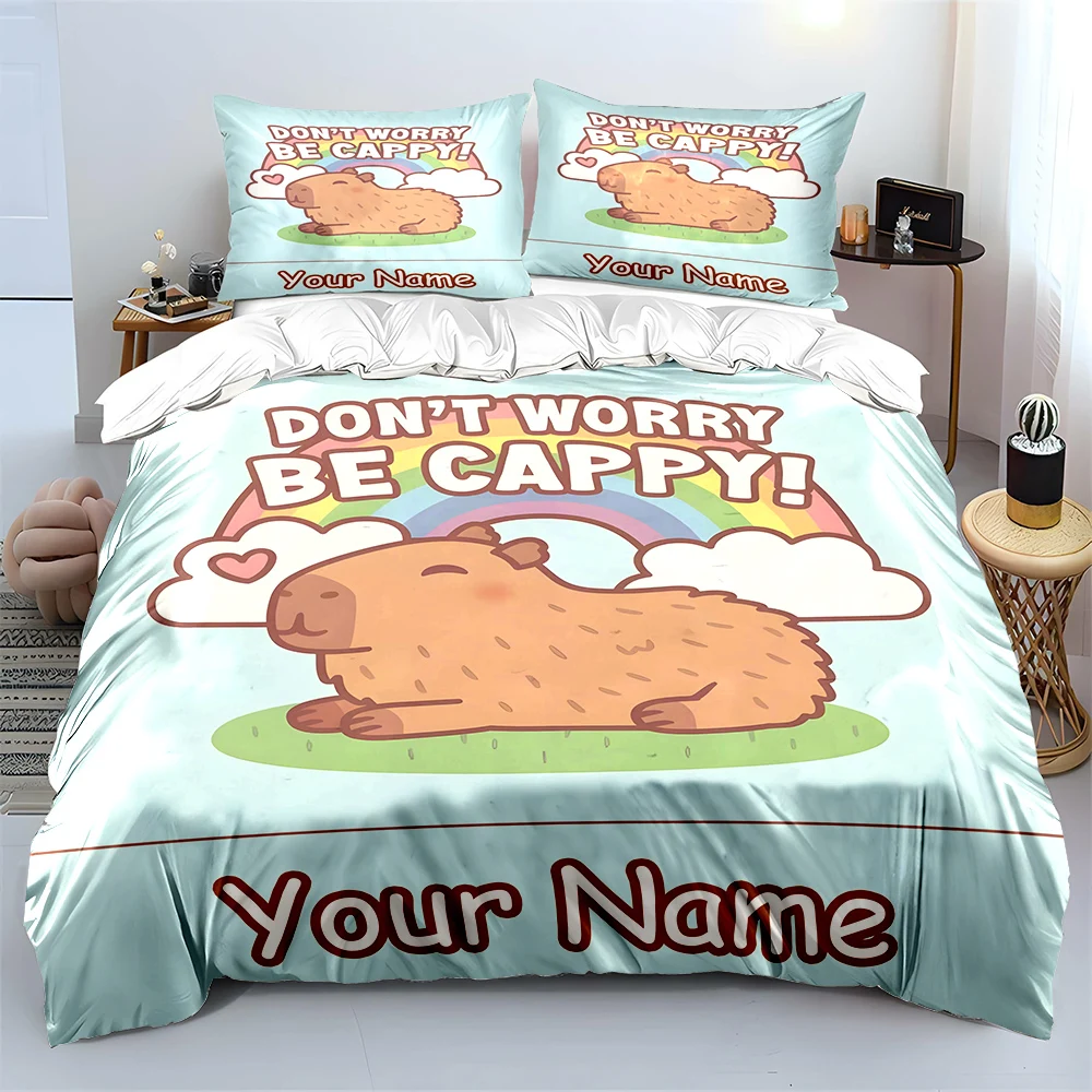 Capybara Print Custom Name Quilt Cover Pillowcase Bedding Set Kids Adult Comfortable Bed Set King Bedding Set Exquisite Printing
Capybara Print Custom Name Quilt Cover Pillowcase Bedding Set Kids Adult Comfortable Bed Set King Bedding Set Exquisite Printing