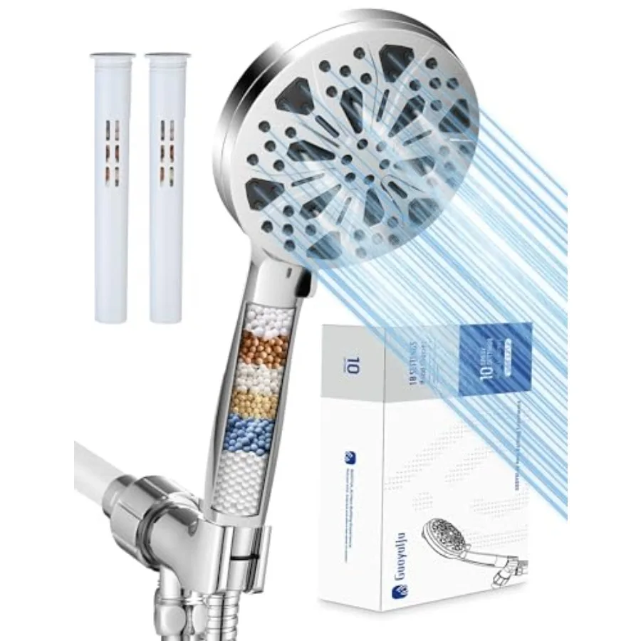 Filtered Shower Head with Handheld and Hose, 10 Spray Modes High Pressure Showerhead for Hard Water, Water Saving Removable Fil
Filtered Shower Head with Handheld and Hose, 10 Spray Modes High Pressure Showerhead for Hard Water, Water Saving Removable Fil