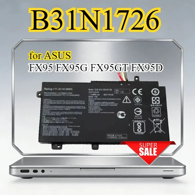 Аккумулятор для ноутбука B31N1726 для ASUS FX95 FX95G FX95GT FX95D
Аккумулятор для ноутбука B31N1726 для ASUS FX95 FX95G FX95GT FX95D