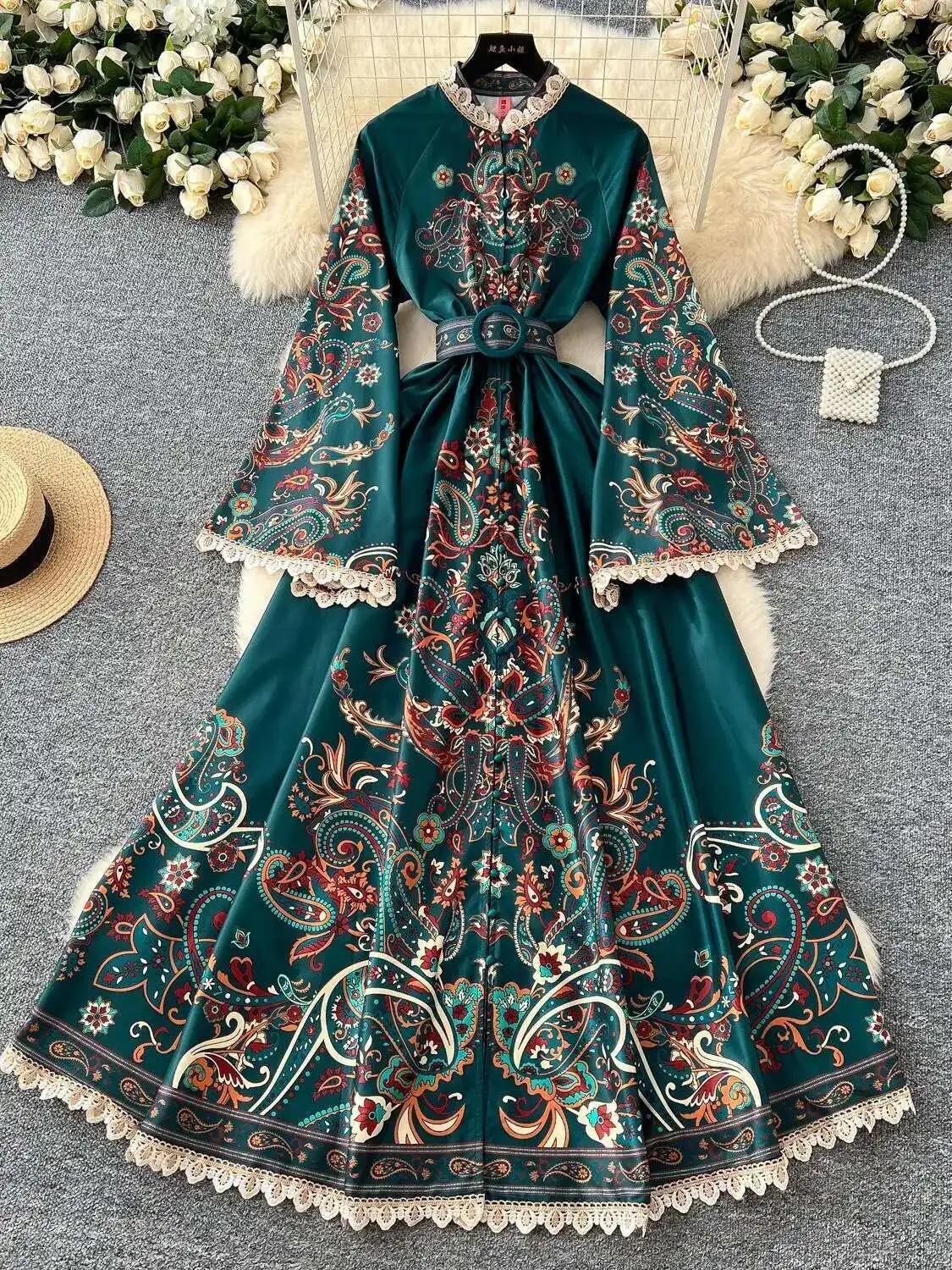 3XL 4XL Elegant Evening Floral Maxi Dresses Women Summer Autumn Palace National Trench Flower Print Flare Full Sleeve Long Dress
3XL 4XL Elegant Evening Floral Maxi Dresses Women Summer Autumn Palace National Trench Flower Print Flare Full Sleeve Long Dress