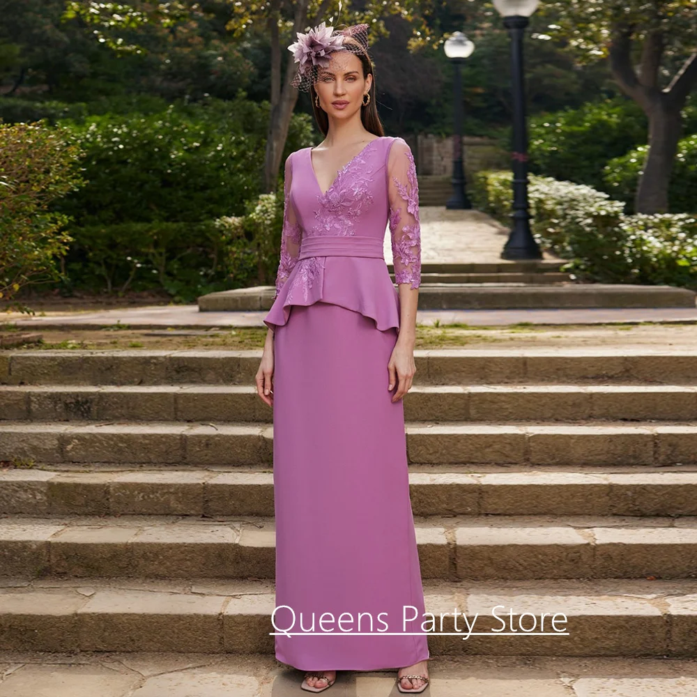Customized Mother of The Bride Dress Elegant V Neck 3/4 Sleeves Lace Applique Woman Evening Party Gown Wedding Guest Dresses
Customized Mother of The Bride Dress Elegant V Neck 3/4 Sleeves Lace Applique Woman Evening Party Gown Wedding Guest Dresses