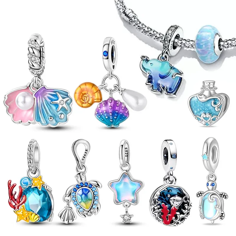 925 Silver Ocean Series Star Sea Turtle Shell Charms Beads Fit Pandora 925 Original Bracelets Fine DIY Jewelry for Women
925 Silver Ocean Series Star Sea Turtle Shell Charms Beads Fit Pandora 925 Original Bracelets Fine DIY Jewelry for Women