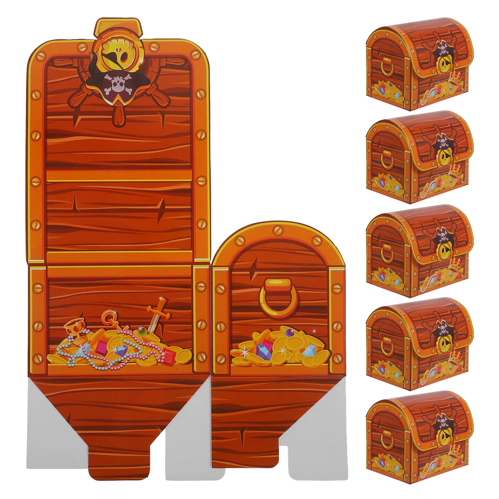 6pcs Pirate Theme Treasure Boxes Paper Candy Containers Halloween Party Favor Treat Chests Kids Gifts DIY Decorations
6pcs Pirate Theme Treasure Boxes Paper Candy Containers Halloween Party Favor Treat Chests Kids Gifts DIY Decorations
