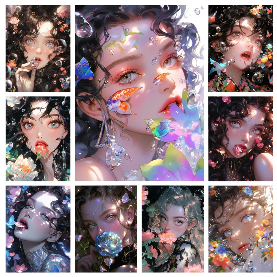 5D DIY Diamond Painted Colorful Water Flower Big Eyes Girl Cross Embroidery Set Full Square Round Diamond Mosaic Embroidery
5D DIY Diamond Painted Colorful Water Flower Big Eyes Girl Cross Embroidery Set Full Square Round Diamond Mosaic Embroidery