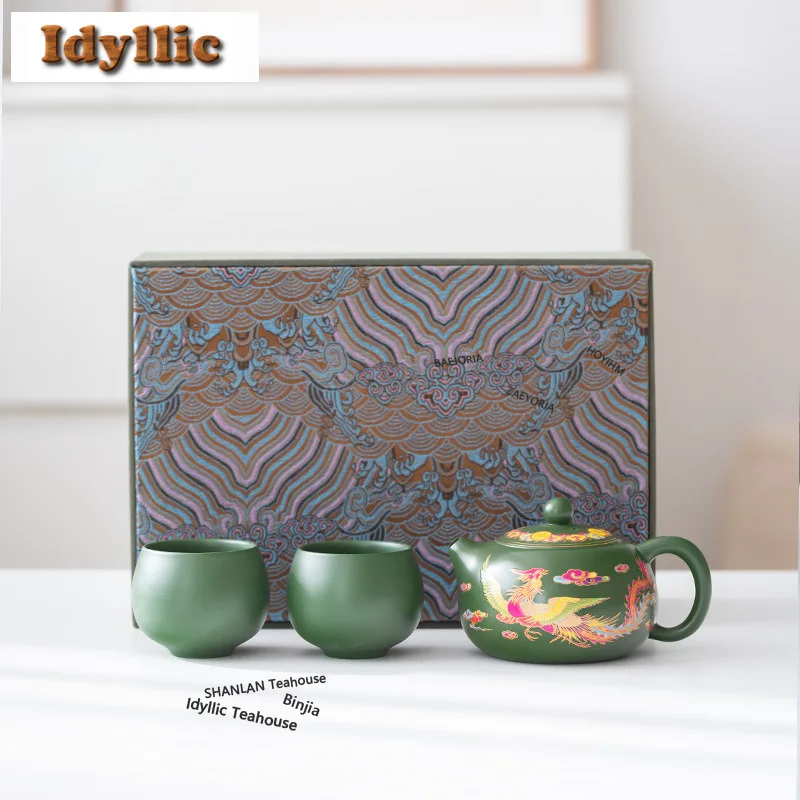 Green Clay Purple Sand Xishi Tea Set Complete Set Creative Tea Ceremony Set Teapot And Tea Cup Set Drinkware Supplies Collection
Green Clay Purple Sand Xishi Tea Set Complete Set Creative Tea Ceremony Set Teapot And Tea Cup Set Drinkware Supplies Collection