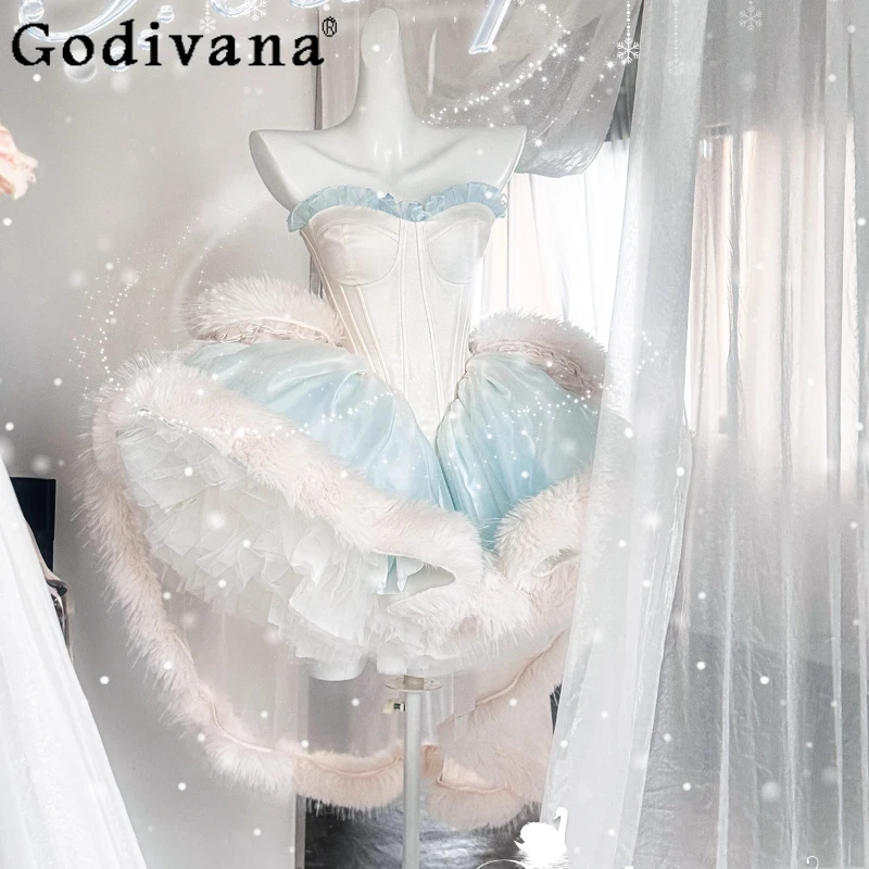 Christmas Party Plush Warm Sweet Dress Winter New 2025 Women's Slim Fit Tube Top Mini Birthday Dress New Year Princess Dress
Christmas Party Plush Warm Sweet Dress Winter New 2025 Women's Slim Fit Tube Top Mini Birthday Dress New Year Princess Dress