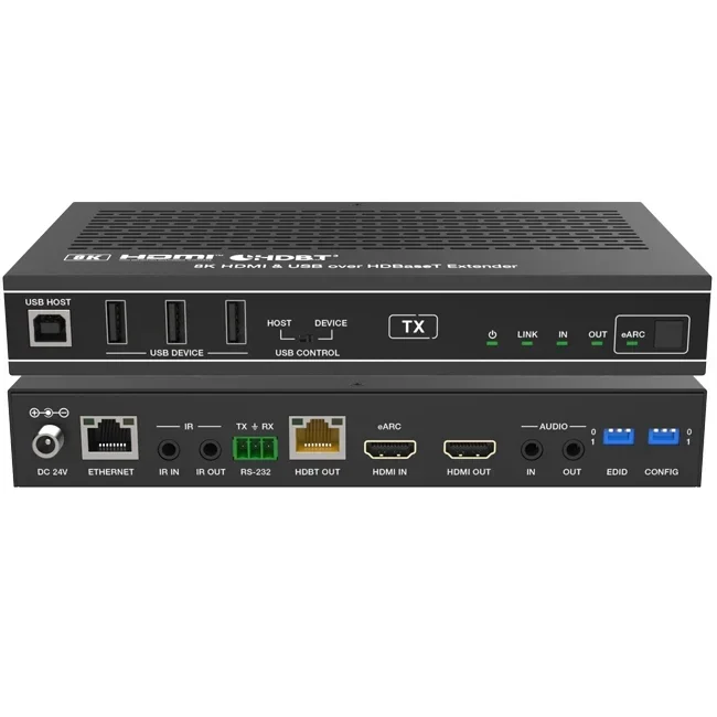 8K HDMI & USB Over HDBaseT Extender Support EARC ARC Upto 100m for Home Theatre System
8K HDMI & USB Over HDBaseT Extender Support EARC ARC Upto 100m for Home Theatre System