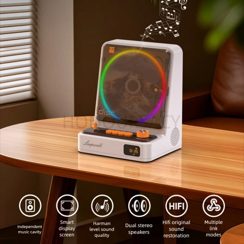 Портативный ретро-плеер для CD-дисков с Bluetooth, встроенным динамиком, RGB-подсветкой, воспроизведением музыки без потерь качества для дома и рабочего стола
Портативный ретро-плеер для CD-дисков с Bluetooth, встроенным динамиком, RGB-подсветкой, воспроизведением музыки без потерь качества для дома и рабочего стола