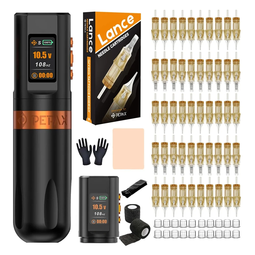 PEPAX Leve H2 Wireless Tattoo Kit Professional Tattoo Machine Bundle 3.5/4.2/5.0MM Tattoo Pen PEPAX Lance Cartridge Needle Sets
PEPAX Leve H2 Wireless Tattoo Kit Professional Tattoo Machine Bundle 3.5/4.2/5.0MM Tattoo Pen PEPAX Lance Cartridge Needle Sets