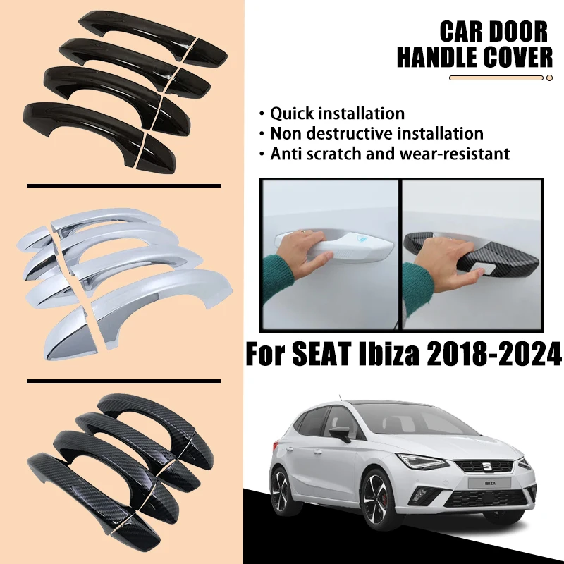 Door Handle Cover Trim For SEAT Ibiza MK5 2018-2024 2019 2020 2021 2022 Luxurious Carbon Fiber Chrome Car Accessories Rustproof
Door Handle Cover Trim For SEAT Ibiza MK5 2018-2024 2019 2020 2021 2022 Luxurious Carbon Fiber Chrome Car Accessories Rustproof