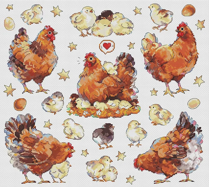 Hen 48-44 DIY Needle Work Cross Stitch Set Counted Cross Stitch Kit 28ct 14ct 32ct Metallic aida
Hen 48-44 DIY Needle Work Cross Stitch Set Counted Cross Stitch Kit 28ct 14ct 32ct Metallic aida