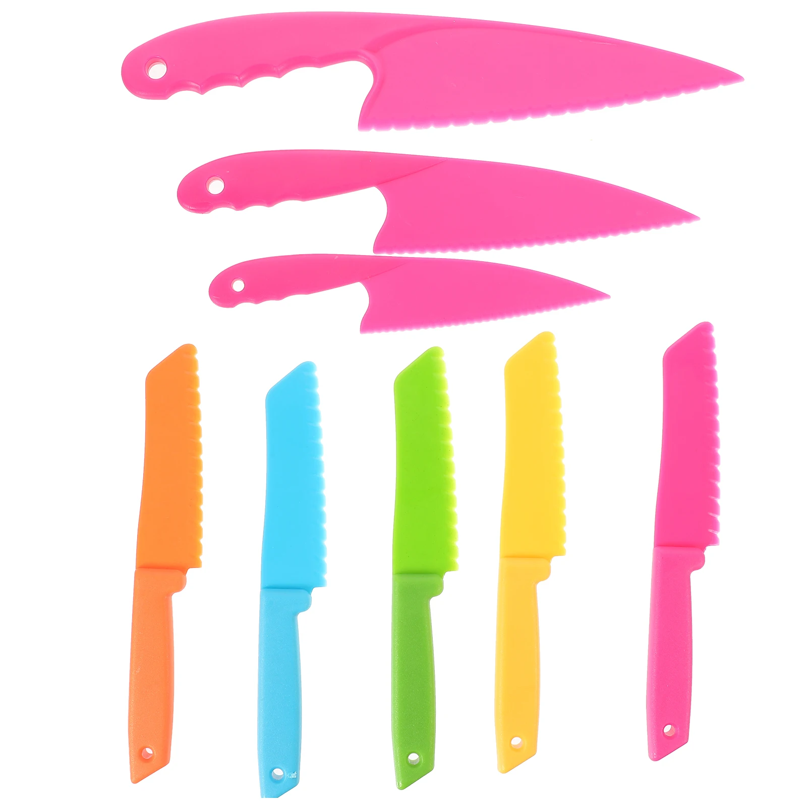 8 Pcs Plastic Fruit Knife Kids Kitchen Tools Vegetable Toddler Utensils 127524 Flat Head Blue Green Yellow Orange Pink
8 Pcs Plastic Fruit Knife Kids Kitchen Tools Vegetable Toddler Utensils 127524 Flat Head Blue Green Yellow Orange Pink