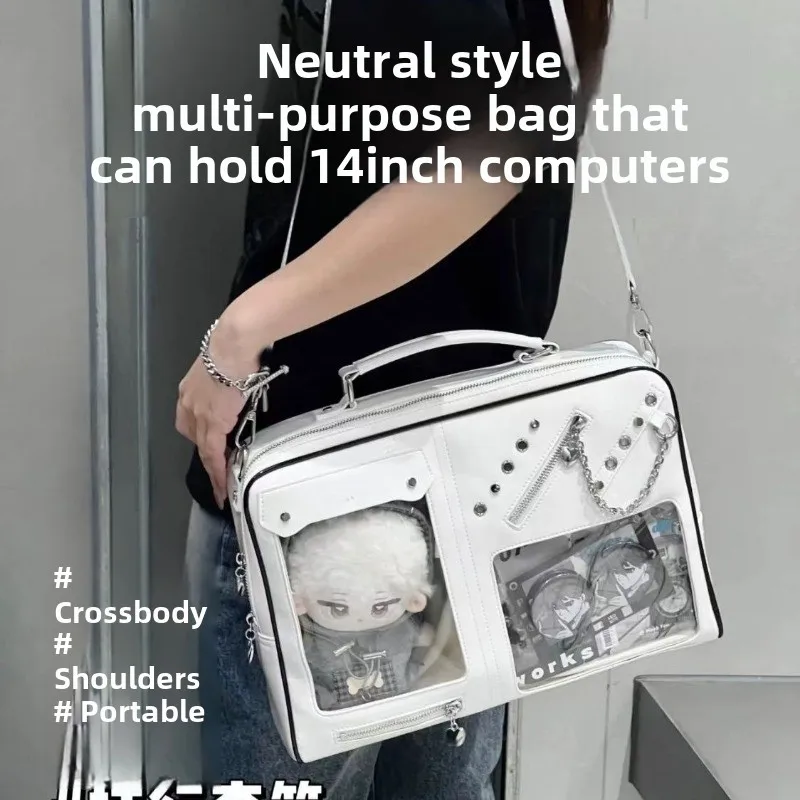 Women Ita Shoulder Bag Girls Transparent Bag DIY Display Crossbody Fashion Handbag Backpack Students Bookbag Travel Knapsack
Women Ita Shoulder Bag Girls Transparent Bag DIY Display Crossbody Fashion Handbag Backpack Students Bookbag Travel Knapsack