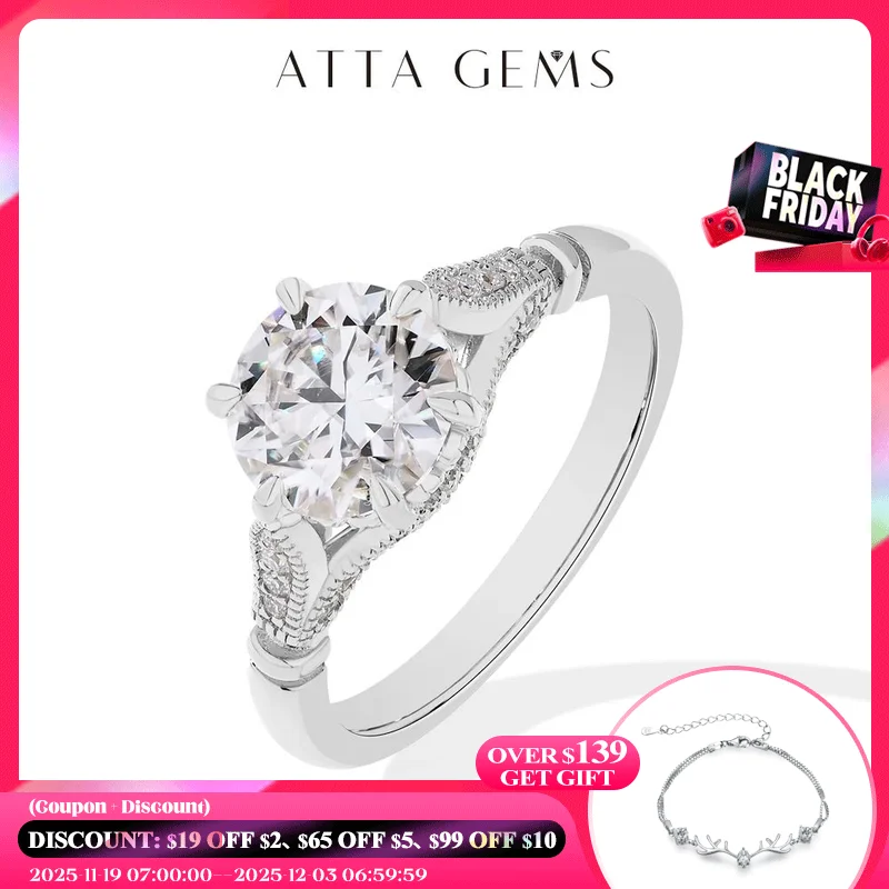 ATTAGEMS 2CT Round Cut Moissanite Diamond Rings for Women D VVS1 Solitaire Rings S925 Silver 18K Gold Plated Luxury Jewelry Gift
ATTAGEMS 2CT Round Cut Moissanite Diamond Rings for Women D VVS1 Solitaire Rings S925 Silver 18K Gold Plated Luxury Jewelry Gift