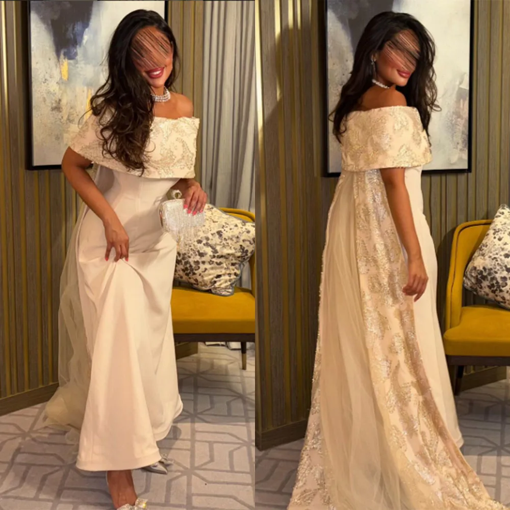 High Quality Customized Strapless Ankle Length Court Train White Off Shoulder Appliques Luxury Evening Dress Robe De Soirée
High Quality Customized Strapless Ankle Length Court Train White Off Shoulder Appliques Luxury Evening Dress Robe De Soirée