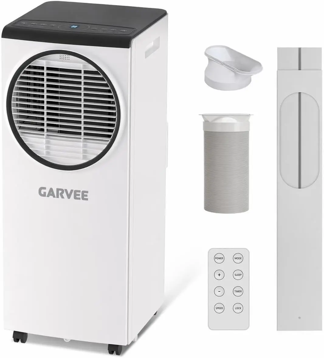 Portable Air Conditioner 8000 BTU with Dehumidifier, Fan & Remote Control, Energy-Efficient Indoor AC for Rooms up to 350 Sq Ft, White
Portable Air Conditioner 8000 BTU with Dehumidifier, Fan & Remote Control, Energy-Efficient Indoor AC for Rooms up to 350 Sq Ft, White