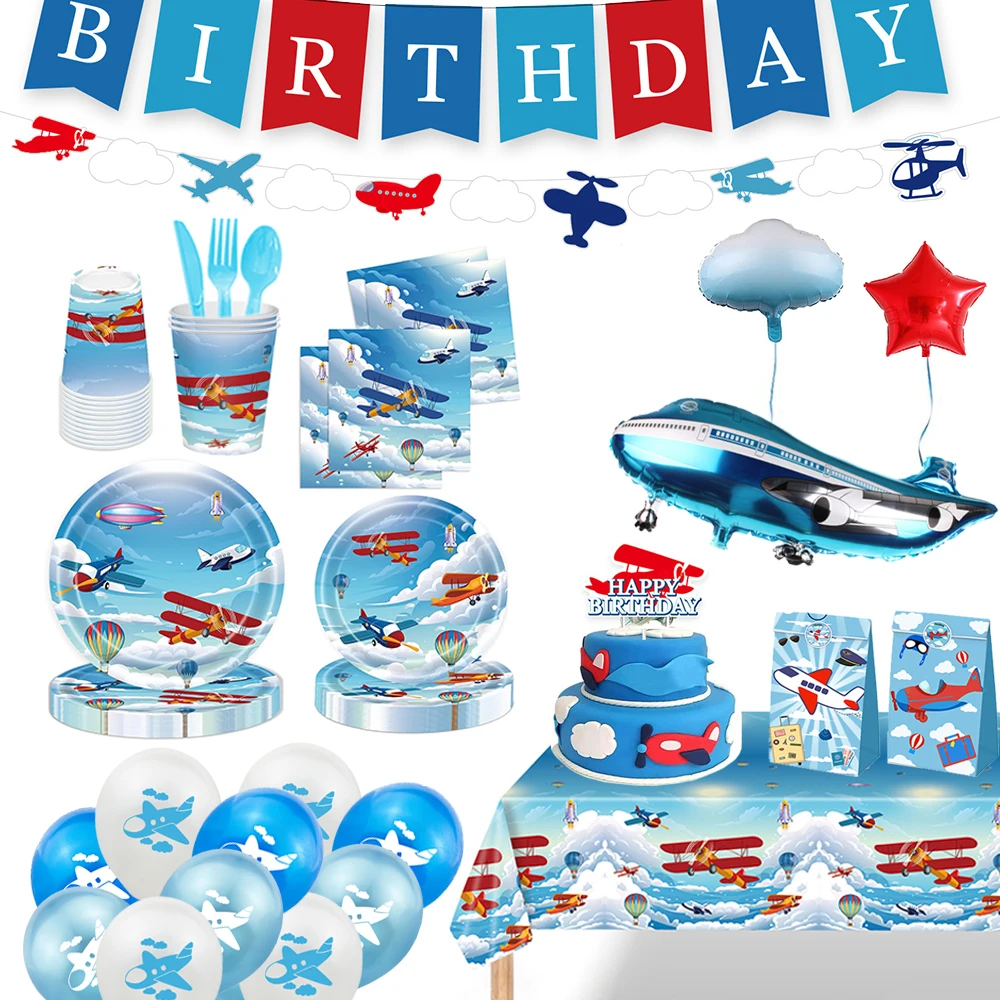 Airplane Party Decoration Plates Cups Blue Sky White Tableware Set Balloons for Boys Kids Aviator Flight Birthday Party Supplies
Airplane Party Decoration Plates Cups Blue Sky White Tableware Set Balloons for Boys Kids Aviator Flight Birthday Party Supplies