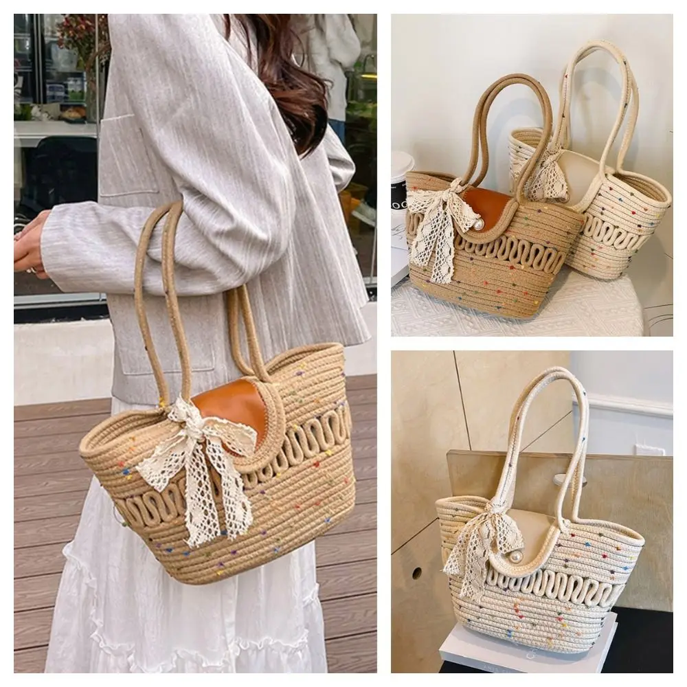Fashion Sweet Weave Straw Bag Large Capacity Hollow Out Woman Beach Tote Bag Summer Lace Ribbon Shoulder Bag Girls
Fashion Sweet Weave Straw Bag Large Capacity Hollow Out Woman Beach Tote Bag Summer Lace Ribbon Shoulder Bag Girls