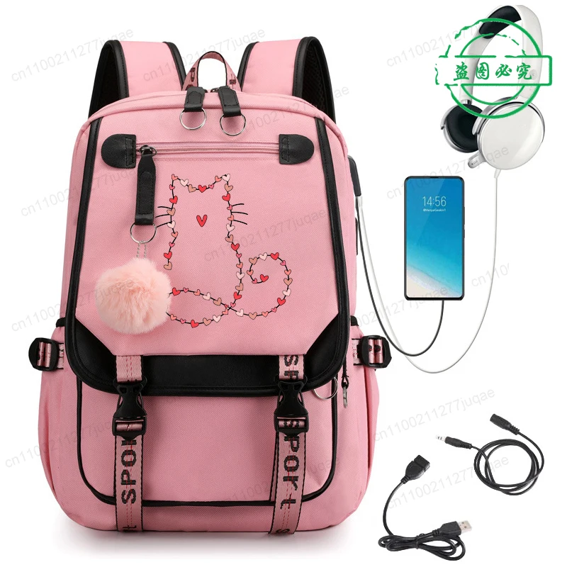 Students Backpacks Pink Heart Cat Cute Cartoon Schoolbag Children Girls School Bags Teenager Bagpack Bags Anime Kid Backpack
Students Backpacks Pink Heart Cat Cute Cartoon Schoolbag Children Girls School Bags Teenager Bagpack Bags Anime Kid Backpack