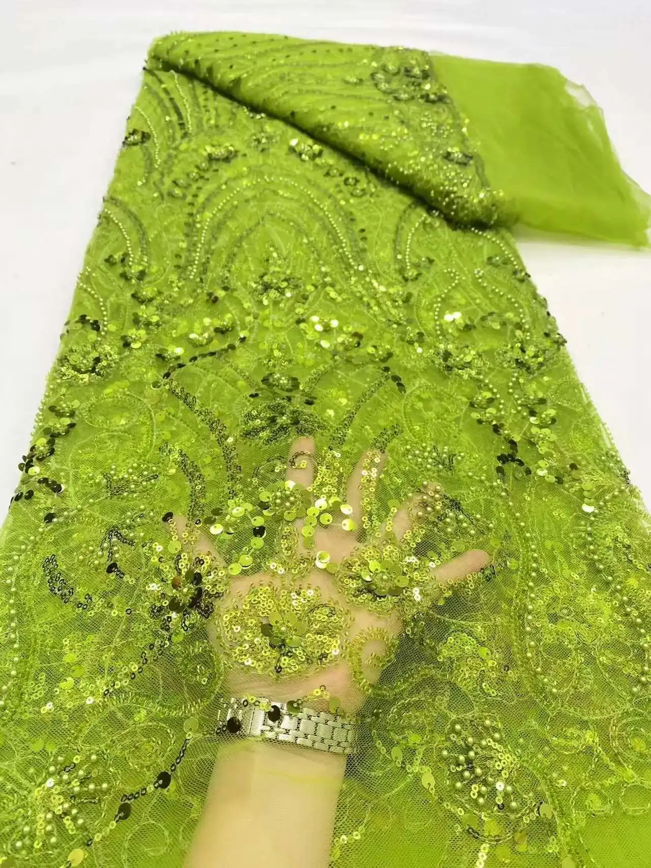 5Yards African Bridal Lace Fabric with Sequins Beaded Embroidery High Quality French Tulle for Wedding Groom Nigerian Style
5Yards African Bridal Lace Fabric with Sequins Beaded Embroidery High Quality French Tulle for Wedding Groom Nigerian Style