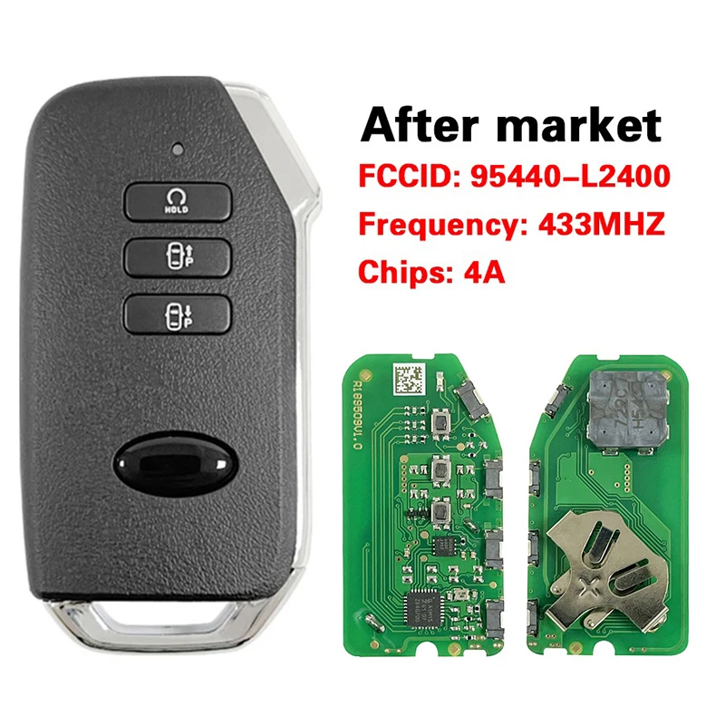 CN051192 Aftermarket 7 Button Smart Key FCC 95440-L2400 4AChip 433MHz Keyless Go For Kia K5 2022
CN051192 Aftermarket 7 Button Smart Key FCC 95440-L2400 4AChip 433MHz Keyless Go For Kia K5 2022