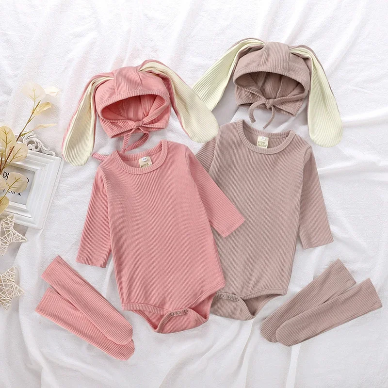 2025 Newborn Baby Rabbit Romper Clothes 3 Pcs Solid Ear Hat Bodysuit Socks Casual Bunny Costume 0-24M Boy Girl Outfits
2025 Newborn Baby Rabbit Romper Clothes 3 Pcs Solid Ear Hat Bodysuit Socks Casual Bunny Costume 0-24M Boy Girl Outfits