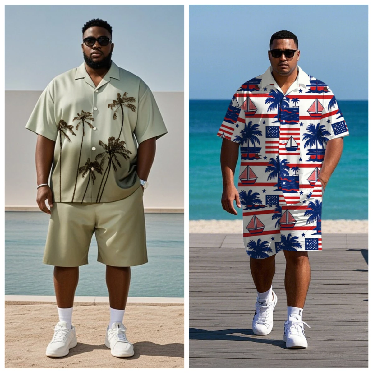 S-9XL Big and Tall Men Tropical Leaves & Striped Print Hawaiian Shirt Shorts Set Casual 2-Piece Outfit
S-9XL Big and Tall Men Tropical Leaves & Striped Print Hawaiian Shirt Shorts Set Casual 2-Piece Outfit