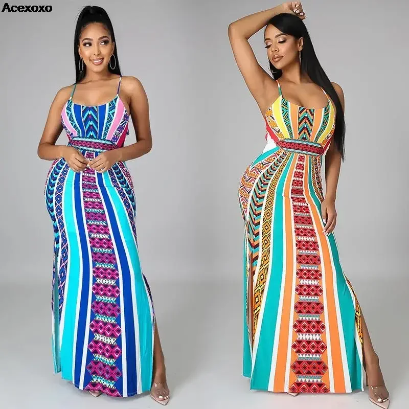 Summer new women's fashion casual color splicing halter waist temperament slim-fit slit dress
Summer new women's fashion casual color splicing halter waist temperament slim-fit slit dress