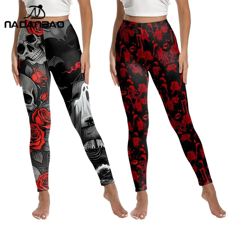 Nadanbao Women's Skull Rose Prints Leggings Funny Blood Pattern Black Red Trousers Gothic Halloween Party Pants Fitness Bottoms
Nadanbao Women's Skull Rose Prints Leggings Funny Blood Pattern Black Red Trousers Gothic Halloween Party Pants Fitness Bottoms