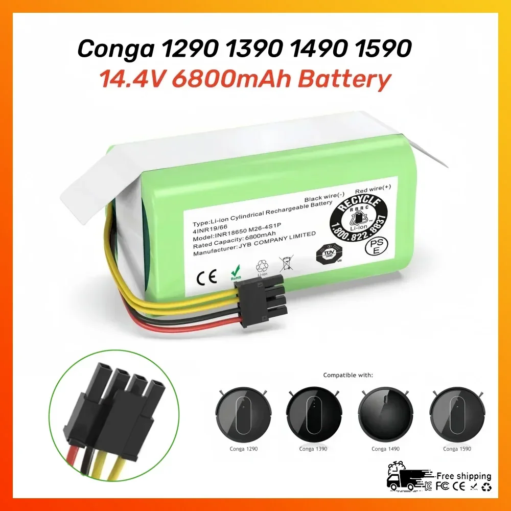 Original 14.4V 2600mAh Replacement Battery for Proscenic Cocoa Smart 780T,790T Robot,Conga 1290 1390 1490 1590 Vacuum Cleaner
Original 14.4V 2600mAh Replacement Battery for Proscenic Cocoa Smart 780T,790T Robot,Conga 1290 1390 1490 1590 Vacuum Cleaner