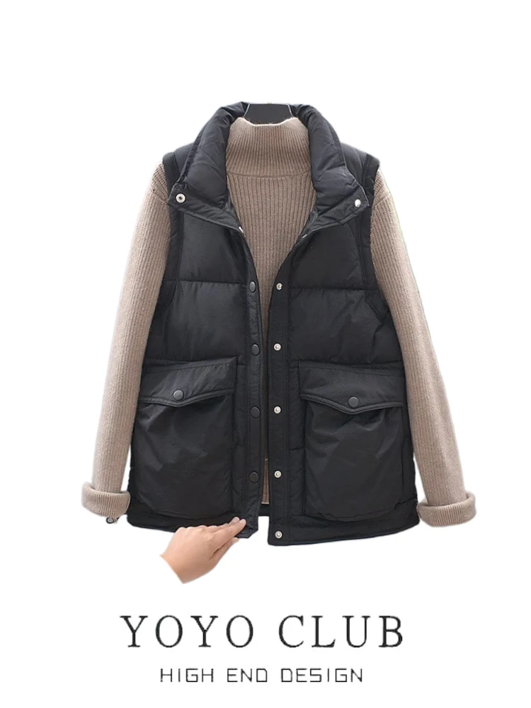 Faionable Oversized down Cotton Vest Women's Autumn Winter Outerwear oulder Pad Tank Top Sli Jaet Outer Layer
Faionable Oversized down Cotton Vest Women's Autumn Winter Outerwear oulder Pad Tank Top Sli Jaet Outer Layer