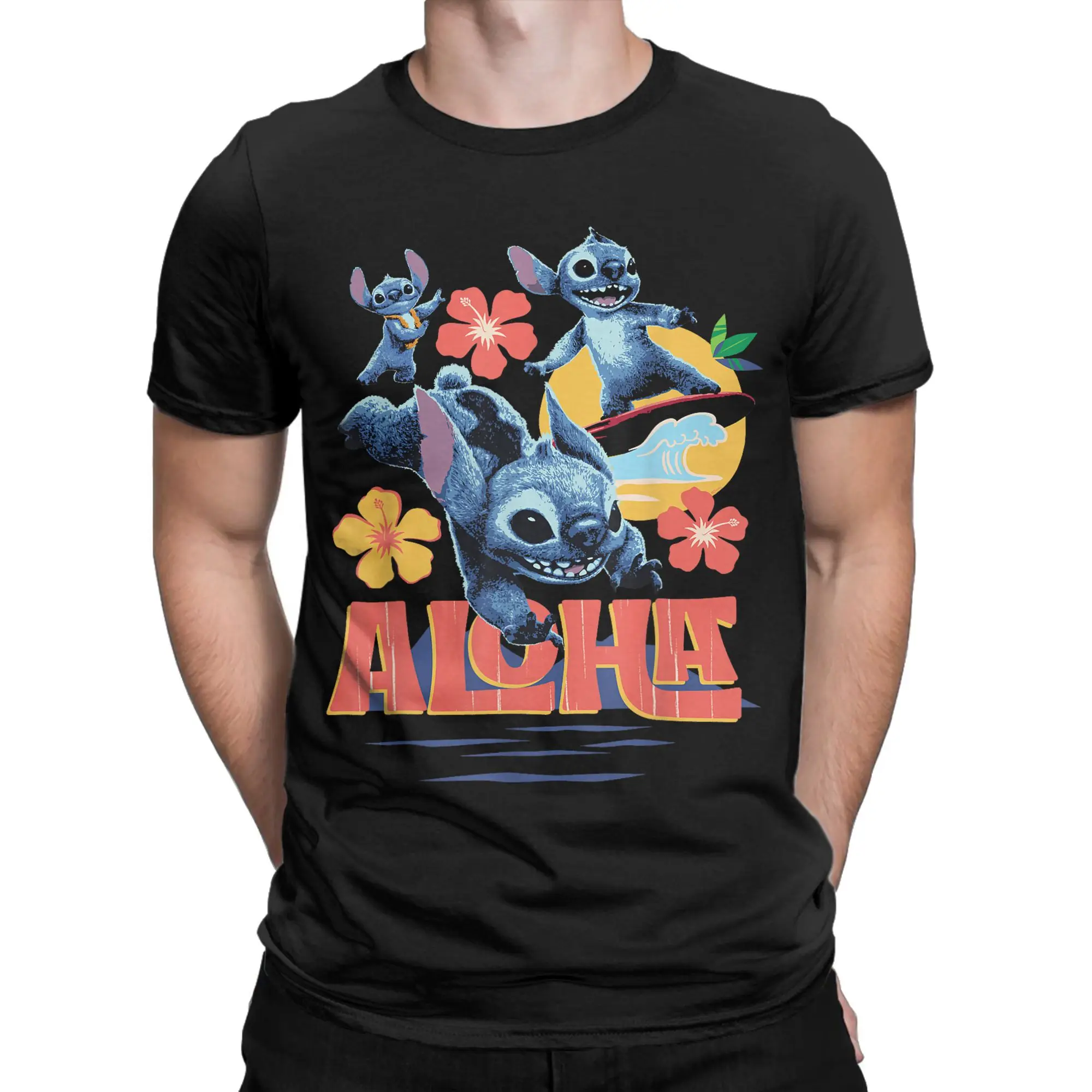 Винтажные футболки Stitch Live Action Movie Tropical Aloha Stitch, мужские футболки с круглым вырезом из чистого хлопка, футболки с короткими рукавами, одежда
Винтажные футболки Stitch Live Action Movie Tropical Aloha Stitch, мужские футболки с круглым вырезом из чистого хлопка, футболки с короткими рукавами, одежда