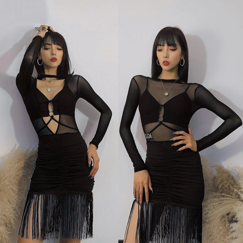2026 New Latin Dance Dress For Women Sexy Mesh Sleeved Fringe Dress Adult Chacha Salsa Dress Modern Latin Dance Clothes XH4501
2026 New Latin Dance Dress For Women Sexy Mesh Sleeved Fringe Dress Adult Chacha Salsa Dress Modern Latin Dance Clothes XH4501
