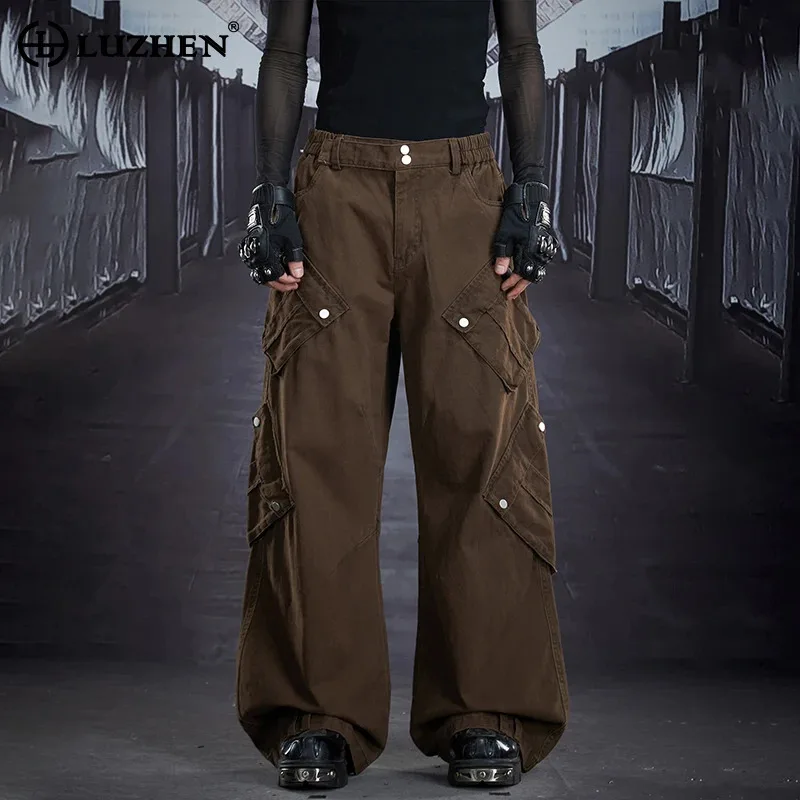 LUZHEN 2025 новые однотонные свободные прямые брюки-карго с несколькими карманами, мужские модные уличные повседневные брюки с широкими штанинами JY5678
LUZHEN 2025 новые однотонные свободные прямые брюки-карго с несколькими карманами, мужские модные уличные повседневные брюки с широкими штанинами JY5678