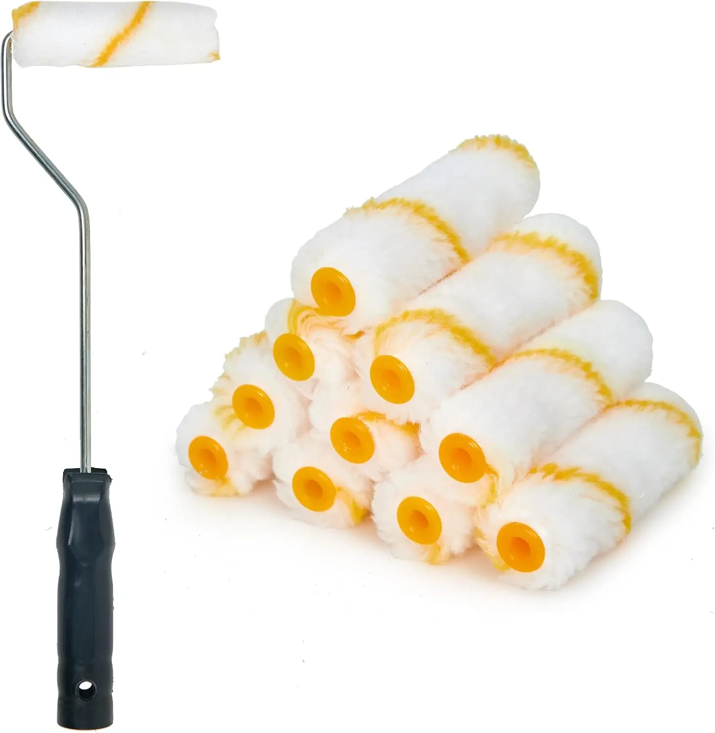 11pcs Paint Roller Kit with 4 inch Covers, Mini Roller for Walls, Trim, and Furniture
11pcs Paint Roller Kit with 4 inch Covers, Mini Roller for Walls, Trim, and Furniture