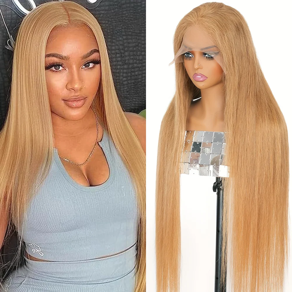 #27 Honey Blonde Straight Wig Human Hair 13X6 Hd Lace Frontal Wigs Transparent Colored Preplucked Brazilian Wig 30 36 Inch
#27 Honey Blonde Straight Wig Human Hair 13X6 Hd Lace Frontal Wigs Transparent Colored Preplucked Brazilian Wig 30 36 Inch