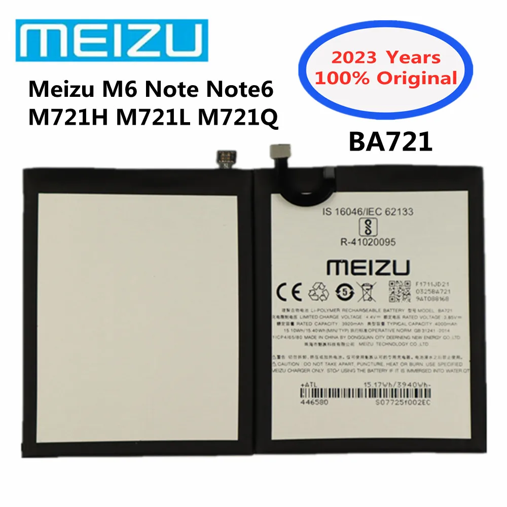 2023 years 100% Original Battery For Meizu M6 Note Note6 M721H M721L M721Q 4000Ah BA721 High Quality Phone Battery In Stock
2023 years 100% Original Battery For Meizu M6 Note Note6 M721H M721L M721Q 4000Ah BA721 High Quality Phone Battery In Stock