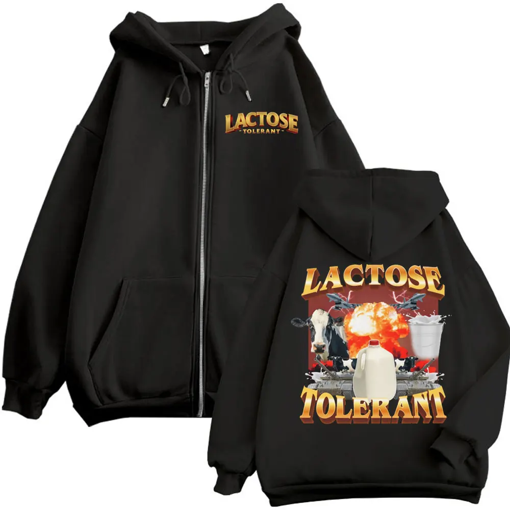 Lactose Tolerant Funny Meme Zipper Hoodie Harajuku Y2k Fashion Zip Up Sweatshirts Men Women Casual Oversized Fleece Pullovers
Lactose Tolerant Funny Meme Zipper Hoodie Harajuku Y2k Fashion Zip Up Sweatshirts Men Women Casual Oversized Fleece Pullovers