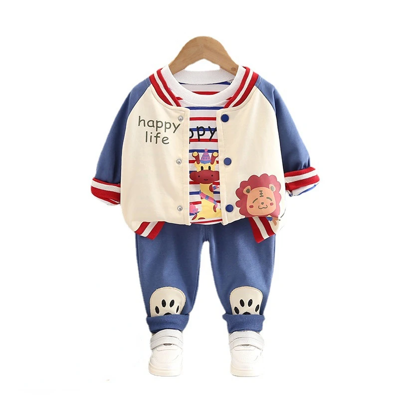 New Spring Autumn Baby Boys Clothes Suit Children Casual Cartoon Jacket T-Shirt Pants 3Pcs/Sets Toddler Costume Kids Tracksuits
New Spring Autumn Baby Boys Clothes Suit Children Casual Cartoon Jacket T-Shirt Pants 3Pcs/Sets Toddler Costume Kids Tracksuits