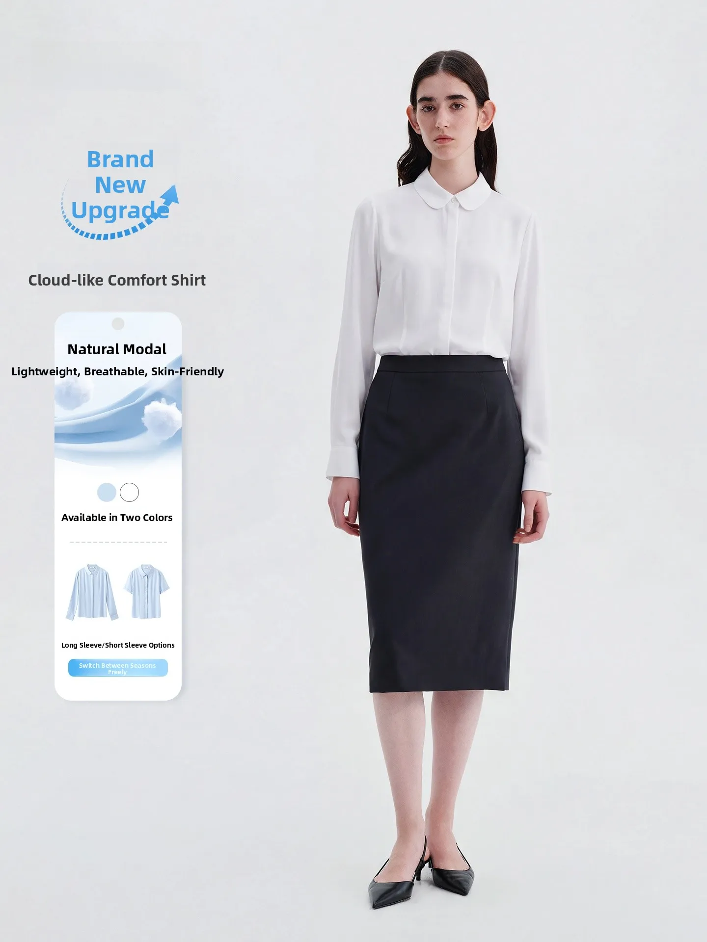 White Professional Interview Suit for Women Long Sleeve Shirt And Skirt Set by LeLenth Business Formal Wear Exclusive for Banks
White Professional Interview Suit for Women Long Sleeve Shirt And Skirt Set by LeLenth Business Formal Wear Exclusive for Banks