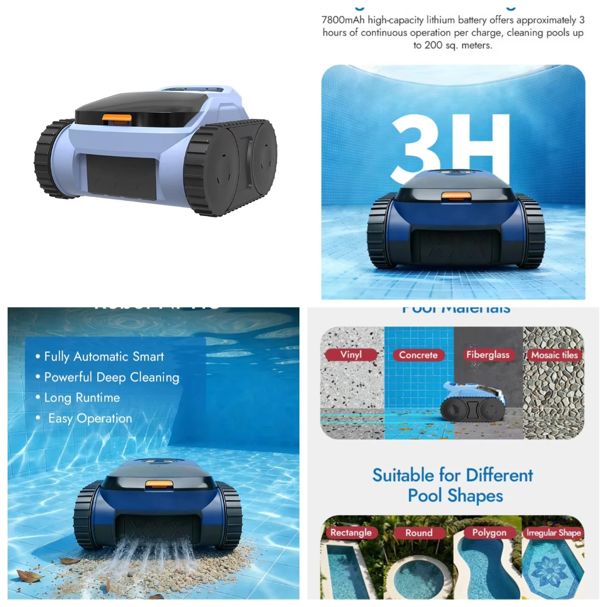 Lewol Cordless Robotic Pool Cleaner | Customizable, 2.5L Large Debris Bin Capacity
Lewol Cordless Robotic Pool Cleaner | Customizable, 2.5L Large Debris Bin Capacity