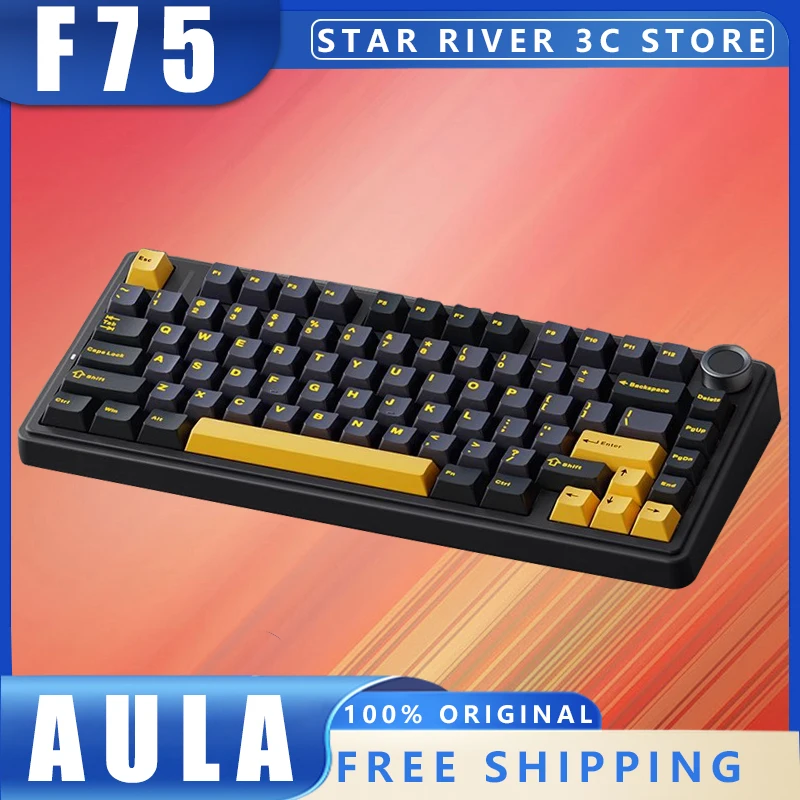 AULA F75 Wireless Mechanical Keyboard Gasket Structure 3Mode Hot Swap RGB Customized PBT Keycaps Gaming Keyboard PC Accessories
AULA F75 Wireless Mechanical Keyboard Gasket Structure 3Mode Hot Swap RGB Customized PBT Keycaps Gaming Keyboard PC Accessories