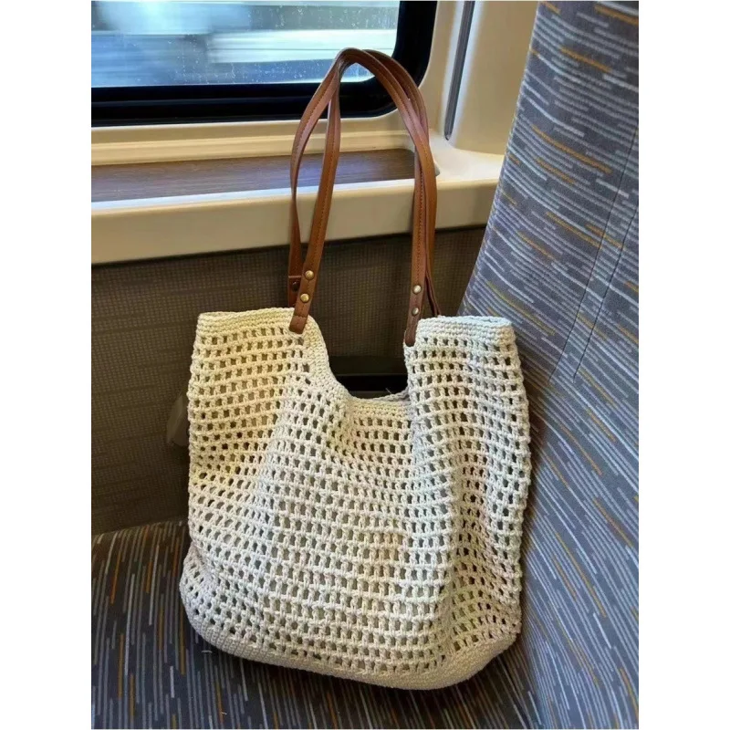 Beach Holiday Woven Tote Bag - Cotton Openwork Woven Shoulder Bag for Women, Literary Style Vacation Mesh Bag
Beach Holiday Woven Tote Bag - Cotton Openwork Woven Shoulder Bag for Women, Literary Style Vacation Mesh Bag