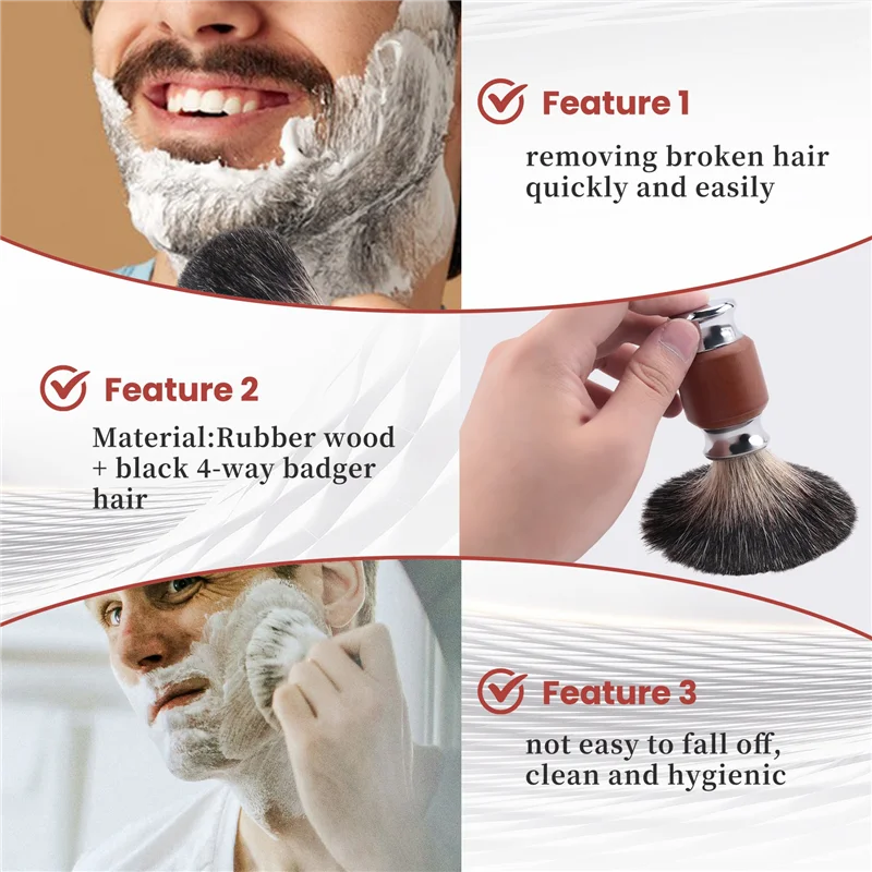 Efficient-1Pcs Pure Badger Hair Beard Brush Men's Shaving Brush With Wooden Handle Supply Various Hair Razors
Efficient-1Pcs Pure Badger Hair Beard Brush Men's Shaving Brush With Wooden Handle Supply Various Hair Razors