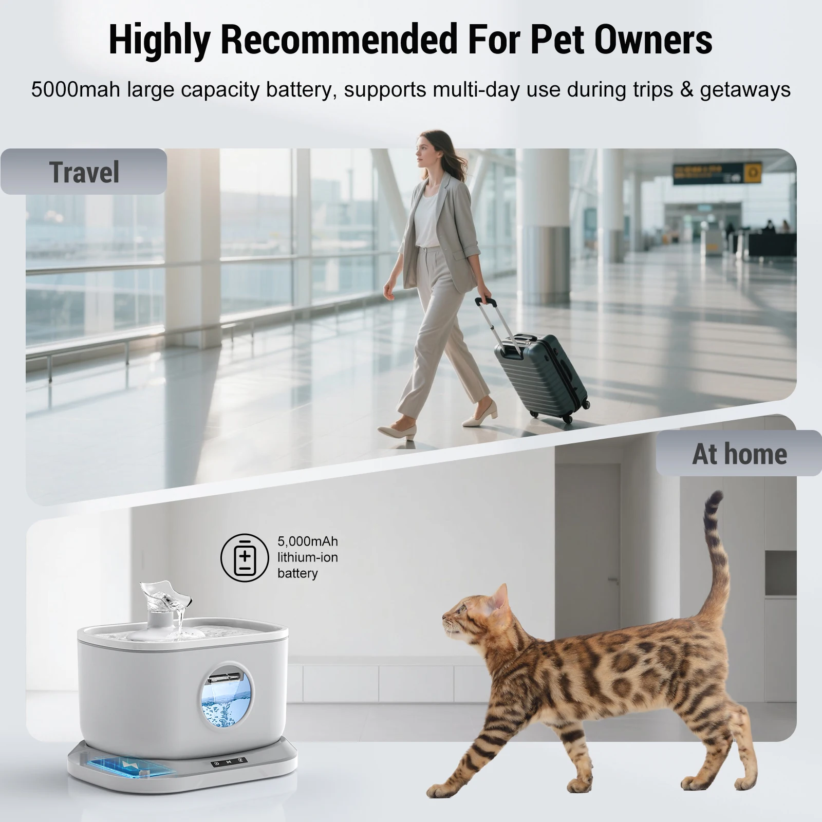 Pet Water Fountain 2.5L Cat Water Dispenser Ultra Quiet 23dB with Water Level Window 5-Stage Filter for Cats Dogs
Pet Water Fountain 2.5L Cat Water Dispenser Ultra Quiet 23dB with Water Level Window 5-Stage Filter for Cats Dogs