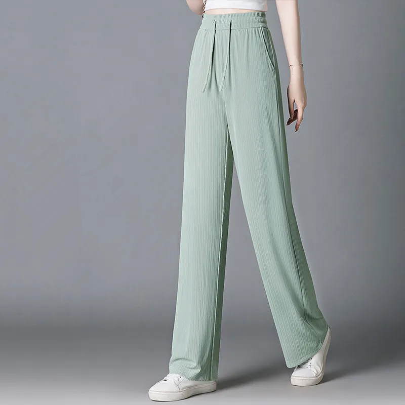 New Ice Silk Wide Leg Pants Women'S In Summer High Waist Thin Slim Casual Versatile Loose And Fashionable Straight Leg Trousers
New Ice Silk Wide Leg Pants Women'S In Summer High Waist Thin Slim Casual Versatile Loose And Fashionable Straight Leg Trousers
